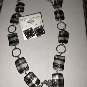 Muse Black and Silver Earrings